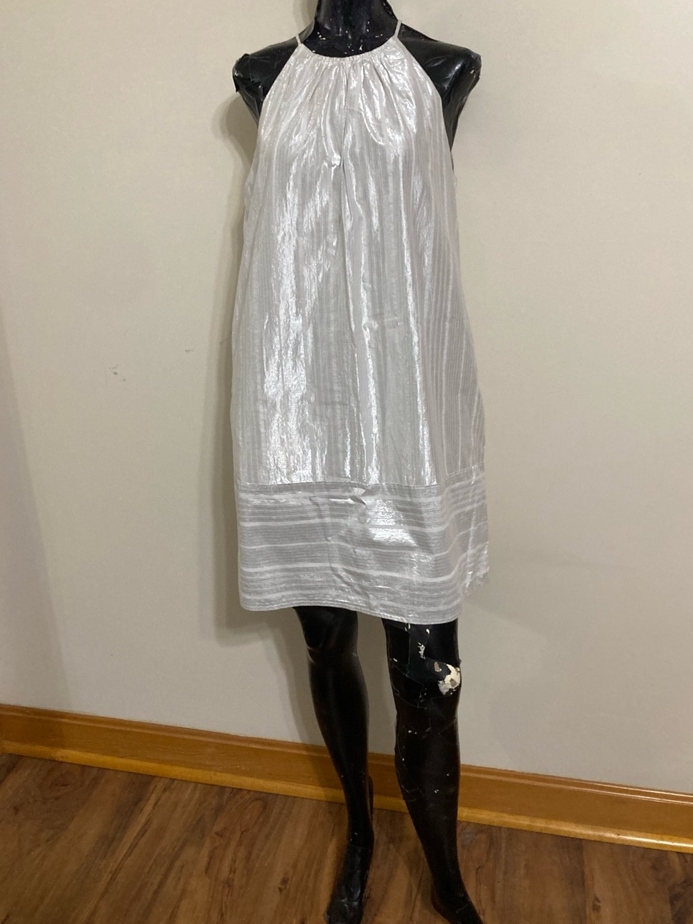 Short Shimmery Silver Halter Dress
Item# SSd15